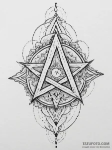 Tattoo sketch pagan pentagram, ink illustrati... - эскиз тату (№1755813512_0, 21.08.2025 21:58) — Tatufoto.com