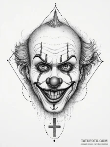 Tattoo sketch weeping clown, tattoo drawing o... - эскиз тату (№1755813915_0, 21.08.2025 22:05) — Tatufoto.com