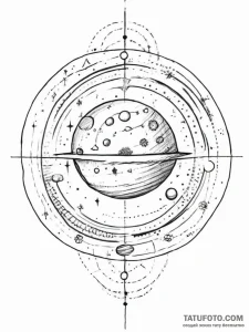 Tattoo sketch cosmic sphere - эскиз тату (№1755815514_0, 21.08.2025 22:31) — Tatufoto.com