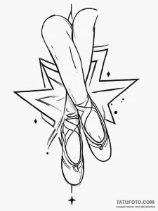 Tattoo sketch ballet flats with a star, artis... - эскиз тату (№1755816702_0, 21.08.2025 22:51) — Tatufoto.com