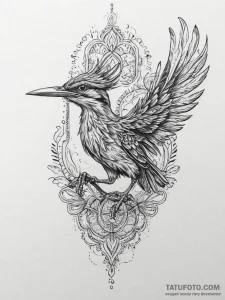 Tattoo sketch roadrunner, tattoo line art, ro... - эскиз тату (№1755818890_0, 21.08.2025 23:28) — Tatufoto.com