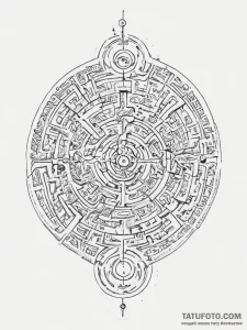 Tattoo sketch labyrinth pattern - эскиз тату (№1755819097_0, 21.08.2025 23:31) — Tatufoto.com