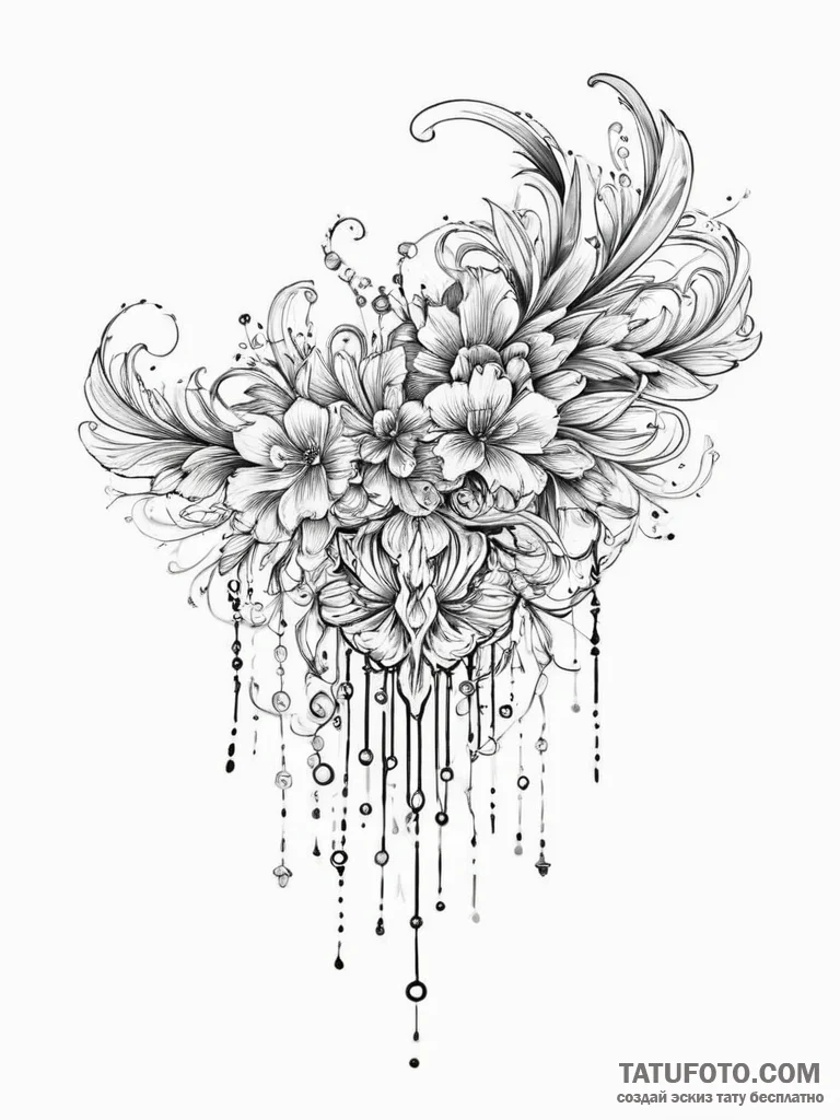Tattoo sketch elegant comb tattoo, tattoo lin... - эскиз тату (№1755819920_0, 21.08.2025 23:45) — Tatufoto.com