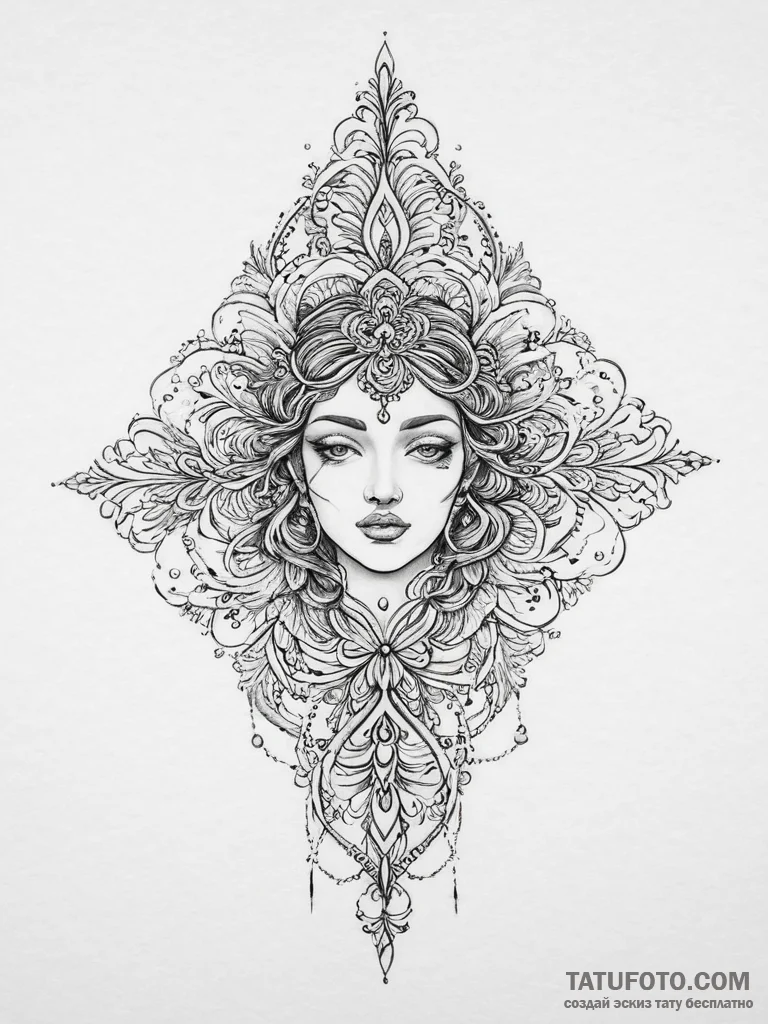 Tattoo sketch holy character, tattoo sketch d... - эскиз тату (№1755821533_0, 22.08.2025 00:12) — Tatufoto.com