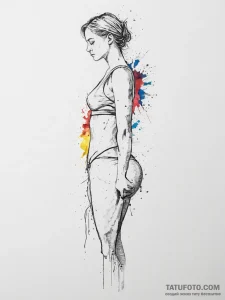 Tattoo sketch single line of a person's shoul... - эскиз тату (№1755822332_0, 22.08.2025 00:25) — Tatufoto.com