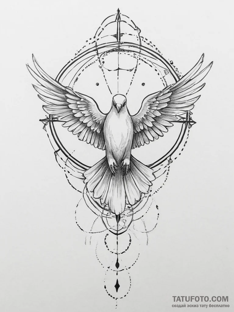 Tattoo sketch holy ghost, tattoo drawing outl... - эскиз тату (№1755824548_0, 22.08.2025 01:02) — Tatufoto.com