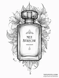 Tattoo sketch perfume tattoo, concept art for... - эскиз тату (№1755824945_0, 22.08.2025 01:09) — Tatufoto.com