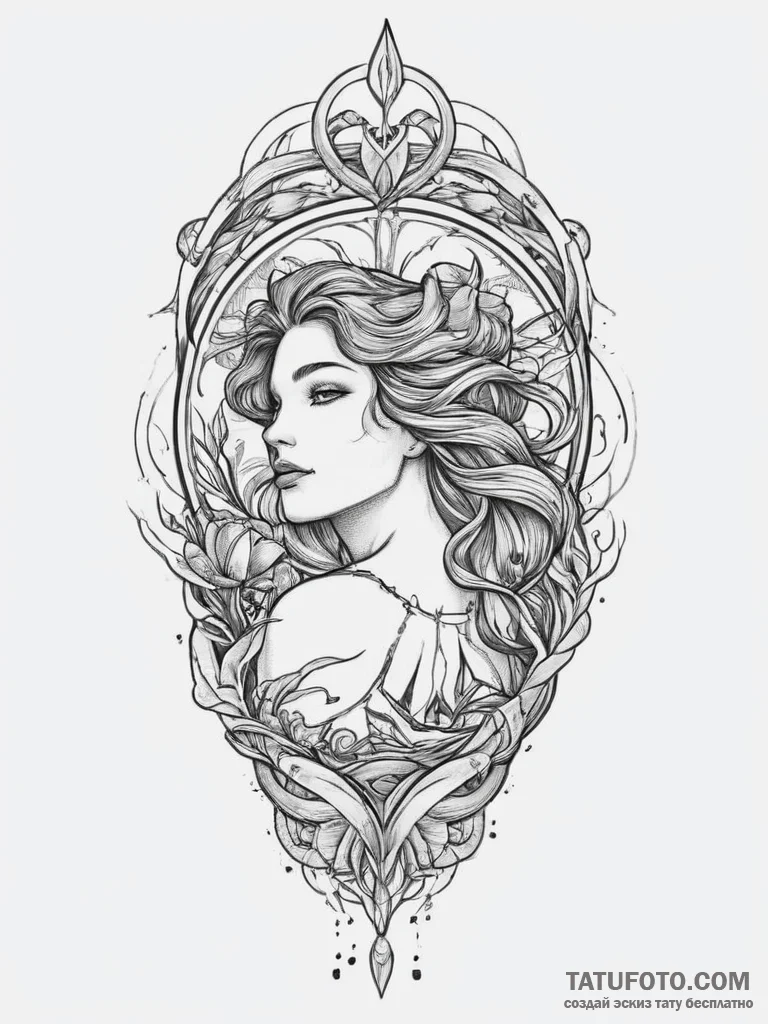 Tattoo sketch siren with a sailor, tattoo ske... - эскиз тату (№1755825537_0, 22.08.2025 01:18) — Tatufoto.com