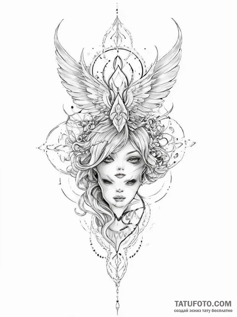 Tattoo sketch fantasy - эскиз тату (№1755826138_0, 22.08.2025 01:28) — Tatufoto.com