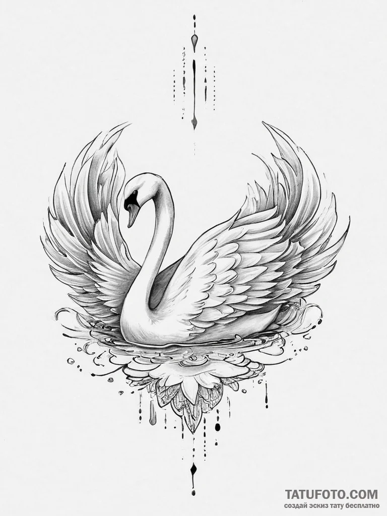 Tattoo sketch swan tattoo - эскиз тату (№1755827131_0, 22.08.2025 01:45) — Tatufoto.com