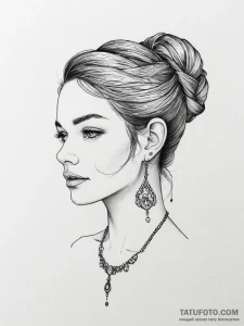 Tattoo sketch small earring tattoo, ink illus... - эскиз тату (№1755827746_0, 22.08.2025 01:55) — Tatufoto.com