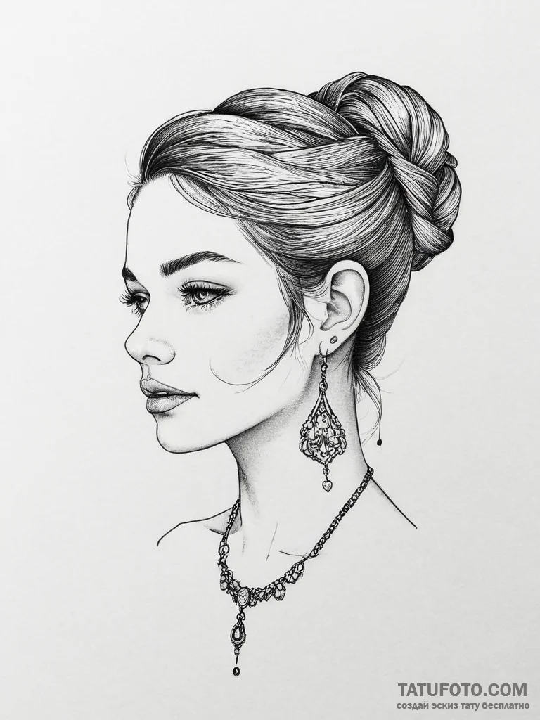 Tattoo sketch small earring tattoo, ink illus... - эскиз тату (№1755827746_0, 22.08.2025 01:55) — Tatufoto.com