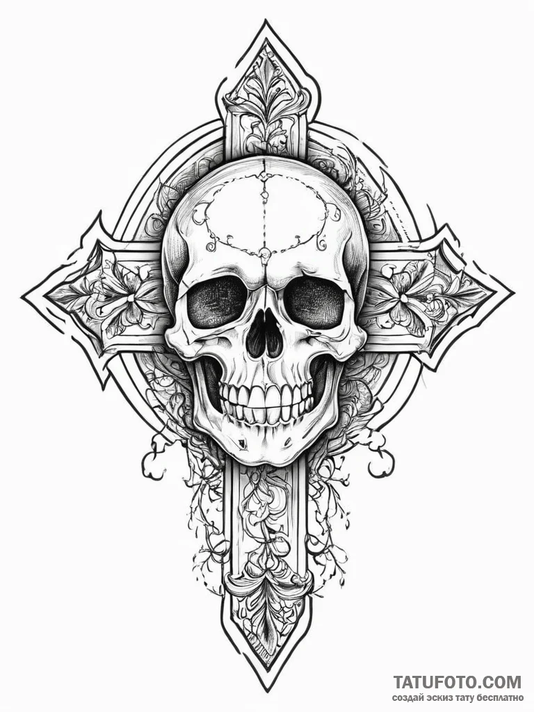 Tattoo sketch skull, tattoo flash sheet desig... - эскиз тату (№1755828960_0, 22.08.2025 02:16) — Tatufoto.com