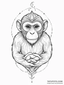 Tattoo sketch monkey, tattoo flash sheet desi... - эскиз тату (№1755829562_0, 22.08.2025 02:26) — Tatufoto.com