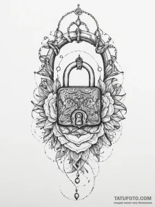 Tattoo hands with a lock, artistic tattoo ske... - эскиз тату (№1755829963_0, 22.08.2025 02:32) — Tatufoto.com