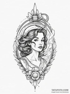 Tattoo sketch siren, tattoo line art, sepia t... - эскиз тату (№1755831767_0, 22.08.2025 03:02) — Tatufoto.com