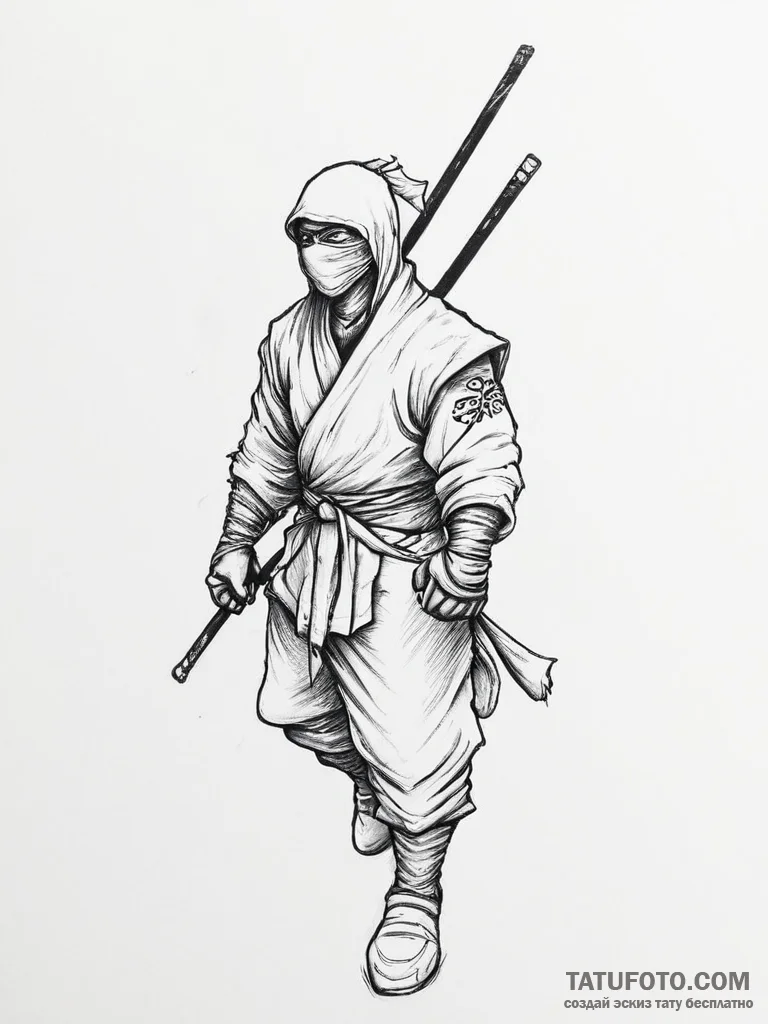Tattoo sketch ninja tattoo - эскиз тату (№1755833994_0, 22.08.2025 03:39) — Tatufoto.com