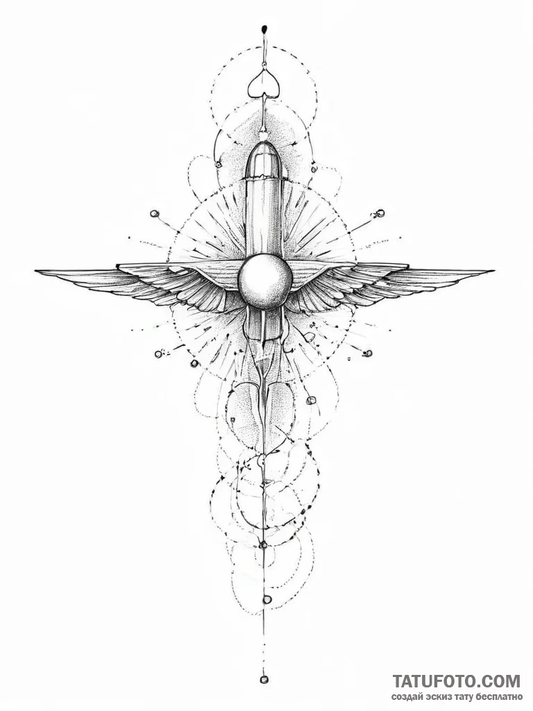 Tattoo sketch cosmic plane, artistic tattoo s... - эскиз тату (№1755835791_0, 22.08.2025 04:09) — Tatufoto.com