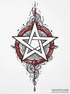 Tattoo sketch wand and pentacle, artistic tat... - эскиз тату (№1755839546_0, 22.08.2025 05:12) — Tatufoto.com