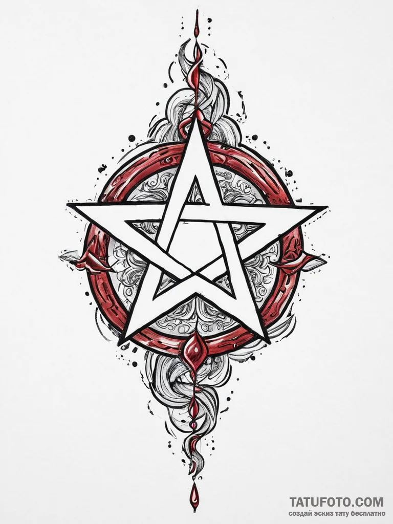 Tattoo sketch wand and pentacle, artistic tat... - эскиз тату (№1755839546_0, 22.08.2025 05:12) — Tatufoto.com