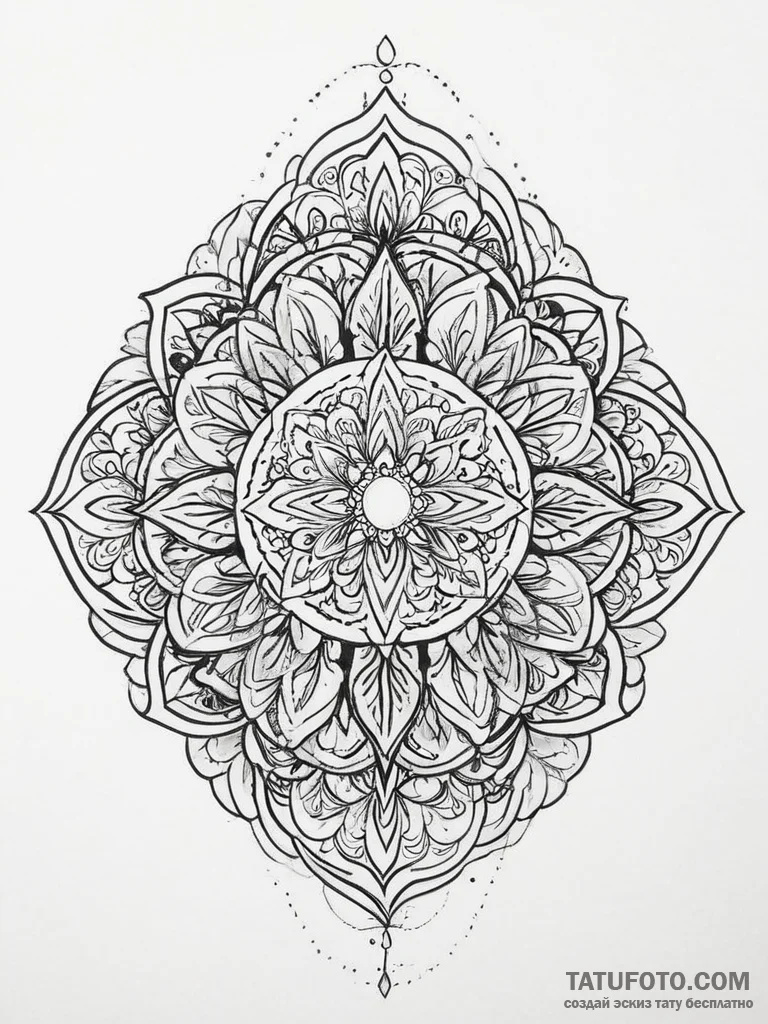 Tattoo sketch blackwork мандала, ink illustra... - эскиз тату (№1755839937_0, 22.08.2025 05:18) — Tatufoto.com