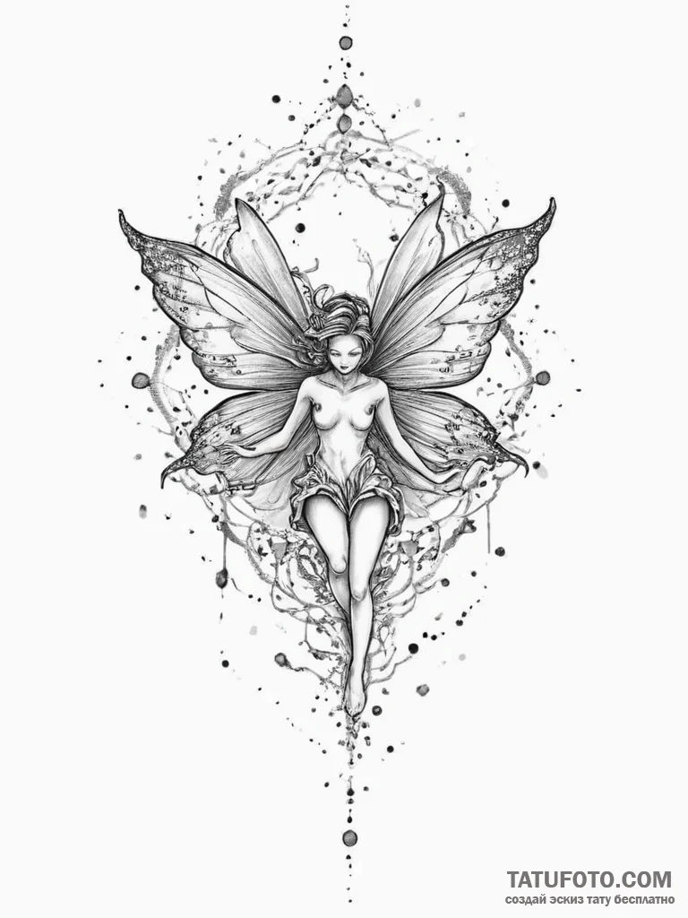 Tattoo sketch fairy tattoo, tattoo drawing ou... - эскиз тату (№1755840132_0, 22.08.2025 05:22) — Tatufoto.com
