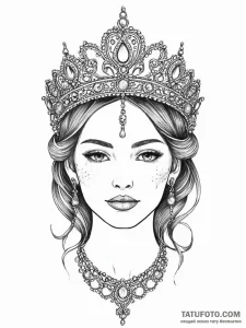 Tattoo sketch tiara tattoo, tattoo line art,... - эскиз тату (№1755840915_0, 22.08.2025 05:35) — Tatufoto.com