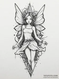 Tattoo sketch fairy tattoo, concept art for t... - эскиз тату (№1755842094_0, 22.08.2025 05:54) — Tatufoto.com