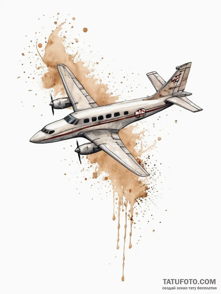 Tattoo sketch pilot airplane wing, artistic t... - эскиз тату (№1755844077_0, 22.08.2025 06:27) — Tatufoto.com