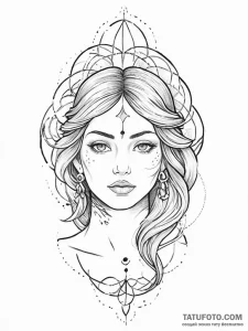 Tattoo sketch divine portrayal, tattoo drawin... - эскиз тату (№1755845655_0, 22.08.2025 06:54) — Tatufoto.com