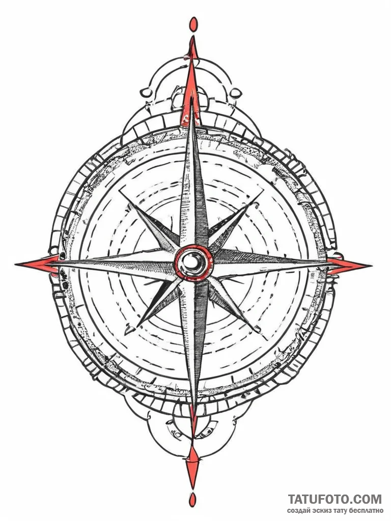 Tattoo sketch compass, tattoo sketch design,... - эскиз тату (№1755847079_0, 22.08.2025 07:17) — Tatufoto.com