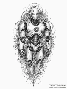 Tattoo sketch soldier with a robot, tattoo fl... - эскиз тату (№1755847485_0, 22.08.2025 07:24) — Tatufoto.com