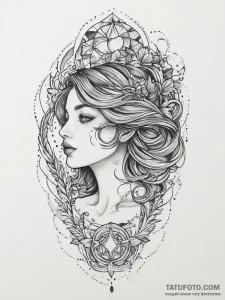 Tattoo sketch cosmic character, tattoo flash... - эскиз тату (№1755848881_0, 22.08.2025 07:48) — Tatufoto.com