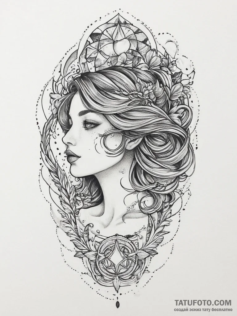 Tattoo sketch cosmic character, tattoo flash... - эскиз тату (№1755848881_0, 22.08.2025 07:48) — Tatufoto.com