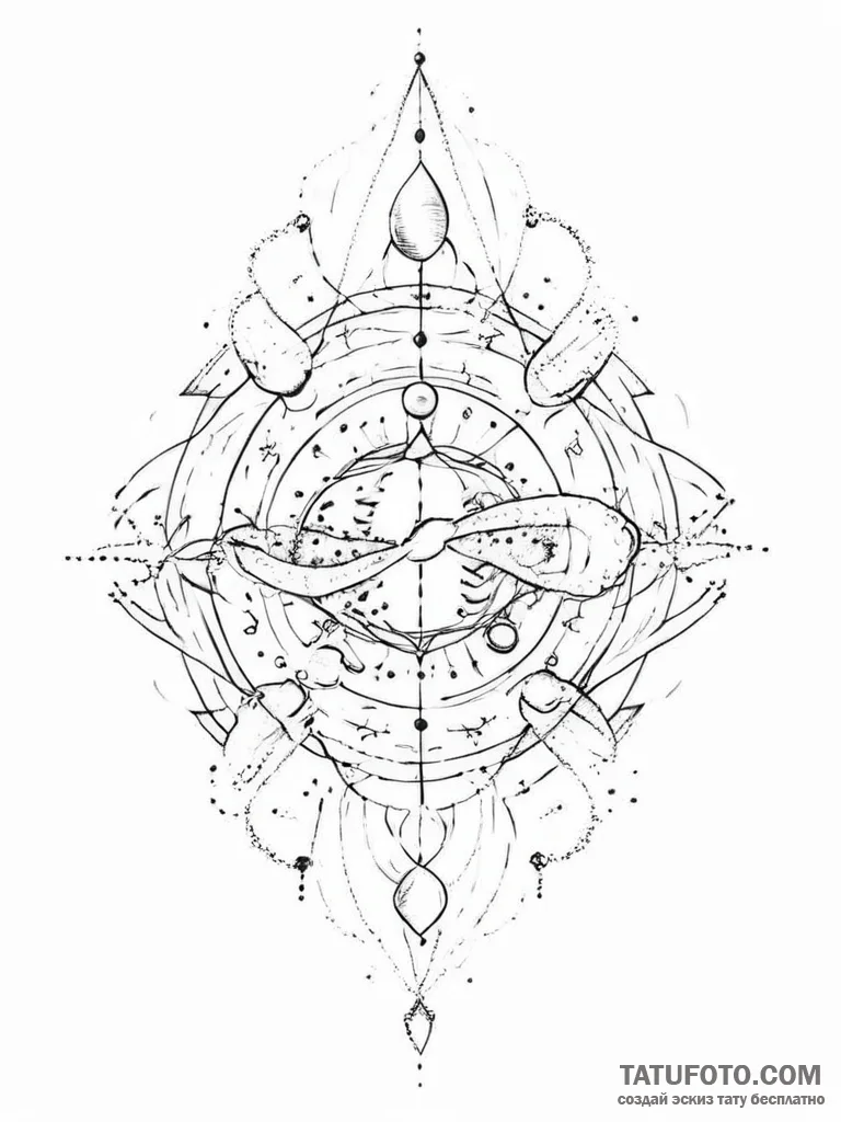 Tattoo sketch cosmic foundation - эскиз тату (№1755850276_0, 22.08.2025 08:11) — Tatufoto.com