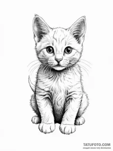 Tattoo sketch playful kitten tattoo, ink illu... - эскиз тату (№1755850878_0, 22.08.2025 08:21) — Tatufoto.com