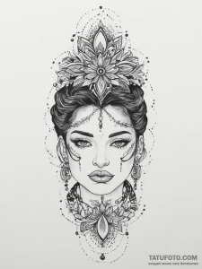 Tattoo sketch holy portrait, tattoo drawing o... - эскиз тату (№1755851270_0, 22.08.2025 08:27) — Tatufoto.com