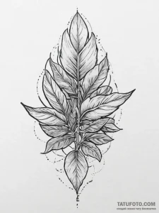 Tattoo sketch sage leaves, artistic tattoo sk... - эскиз тату (№1755851693_0, 22.08.2025 08:34) — Tatufoto.com