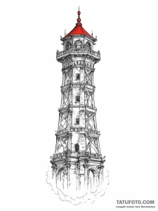 Tattoo sketch tower, tattoo drawing outline,... - эскиз тату (№1755852095_0, 22.08.2025 08:41) — Tatufoto.com
