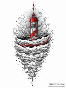 Tattoo sketch ocean storm, concept art for ta... - эскиз тату (№1755854896_0, 22.08.2025 09:28) — Tatufoto.com