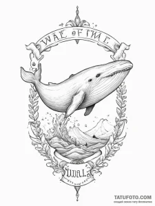 Tattoo sketch puns a whale with a "wail of a... - эскиз тату (№1755855493_0, 22.08.2025 09:38) — Tatufoto.com