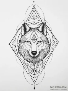 Tattoo sketch pentagram with a wolf, tattoo s... - эскиз тату (№1755855692_0, 22.08.2025 09:41) — Tatufoto.com