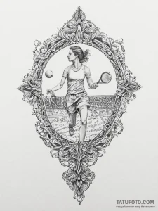 Tattoo sketch tennis a person serving, tattoo... - эскиз тату (№1755855890_0, 22.08.2025 09:44) — Tatufoto.com