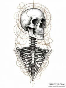Tattoo sketch skeleton, tattoo line art, sepi... - эскиз тату (№1755858317_0, 22.08.2025 10:25) — Tatufoto.com