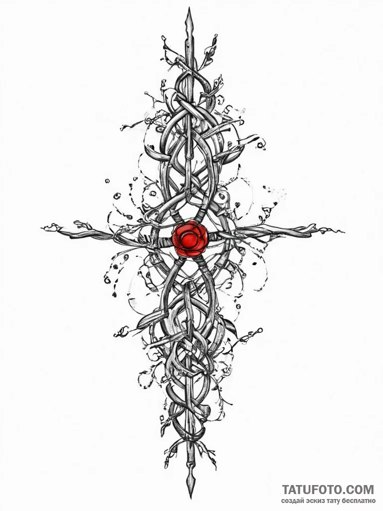 Tattoo sketch узор с колючей проволокой, tatt... - эскиз тату (№1755859709_0, 22.08.2025 10:48) — Tatufoto.com