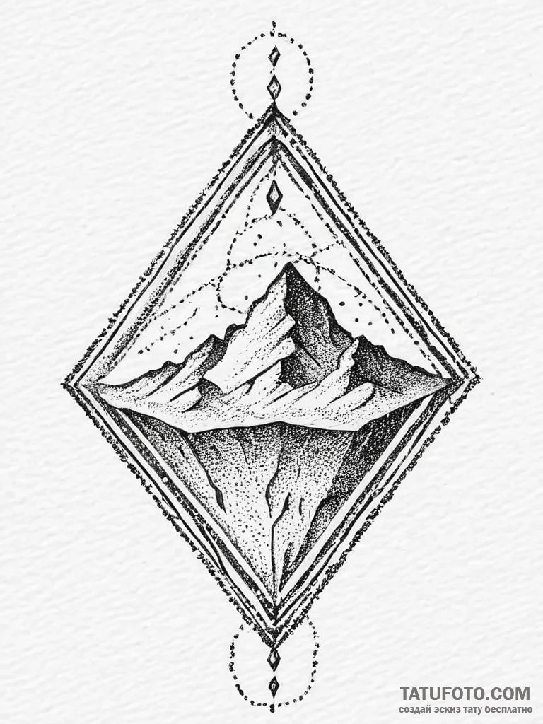 Tattoo sketch diamond, tattoo line art, dotwo... - эскиз тату (№1755860124_0, 22.08.2025 10:55) — Tatufoto.com