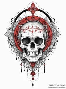 Tattoo sketch skull with a halo, artistic tat... - эскиз тату (№1755860525_0, 22.08.2025 11:02) — Tatufoto.com