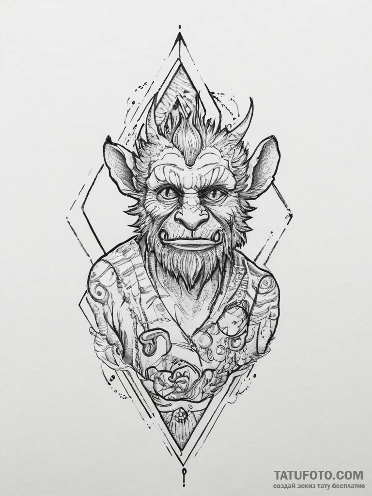 Tattoo sketch bugbear, tattoo drawing outline... - эскиз тату (№1755860728_0, 22.08.2025 11:05) — Tatufoto.com