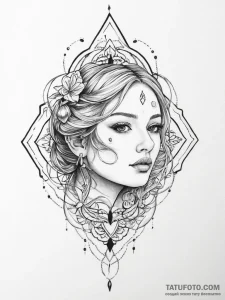 Tattoo sketch reflection - эскиз тату (№1755864931_0, 22.08.2025 12:15) — Tatufoto.com