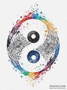 Tattoo sketch yin and yang symbol, tattoo dra... - эскиз тату (№1755868325_0, 22.08.2025 13:12) — Tatufoto.com